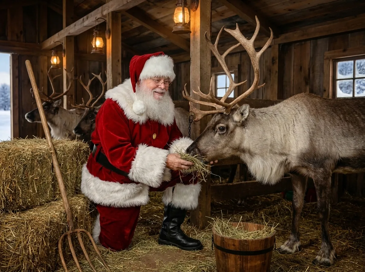 Santa Oliver in the workshop
